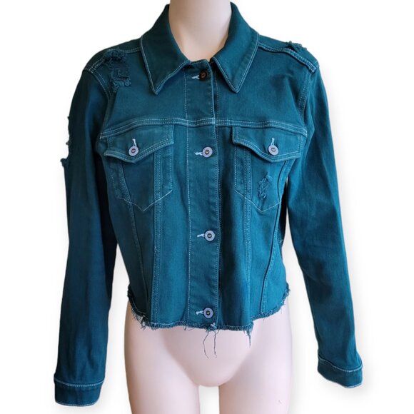 Hollister Teal Jean Jacket - Picture 8 of 8